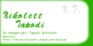 nikolett tapodi business card